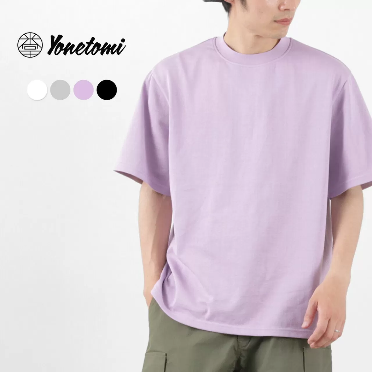 YONETOMI NEW BASIC Short Sleeves>Side Round Body Knitted T-Shirt