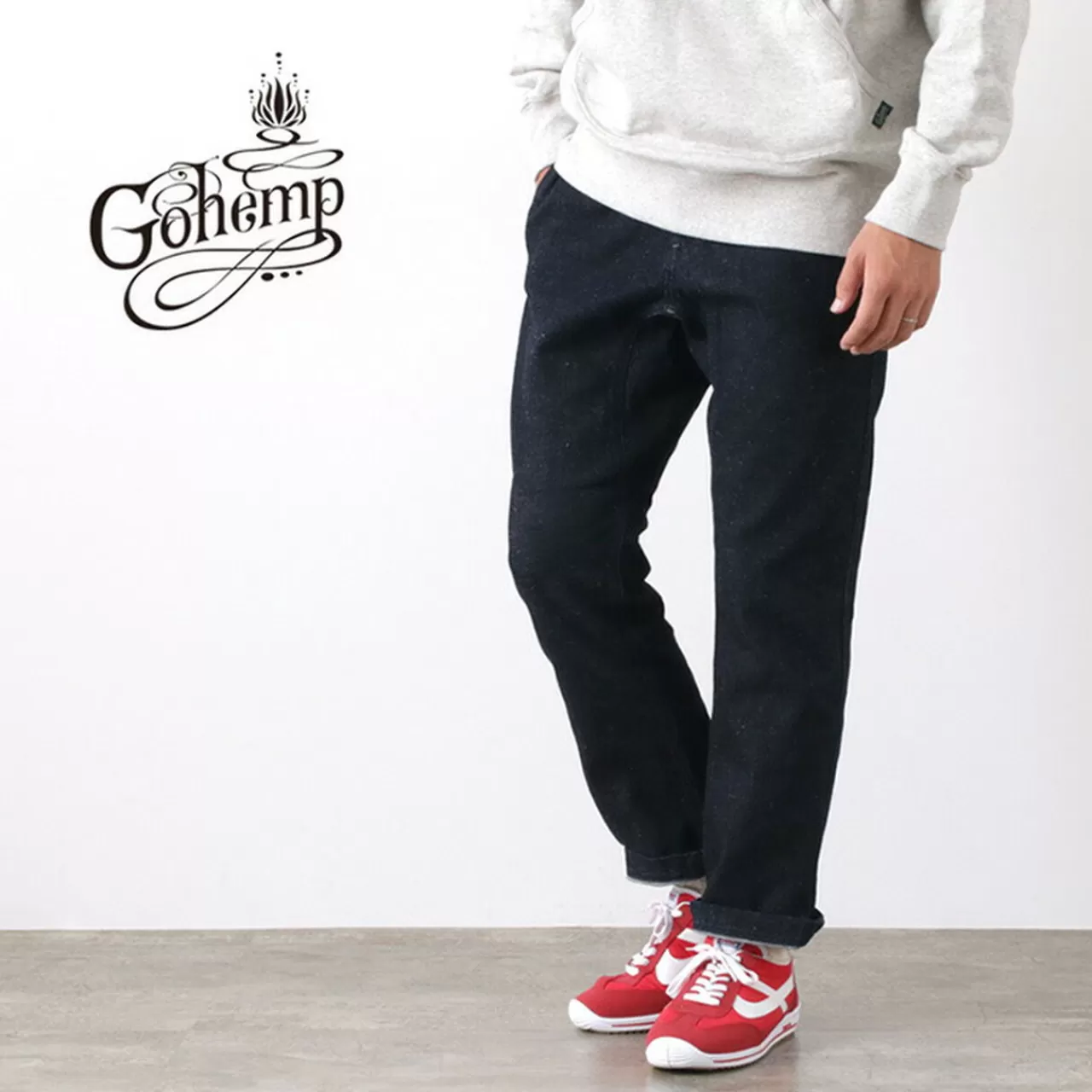 GOHEMP Trousers>Slim Rib Trousers Onewash