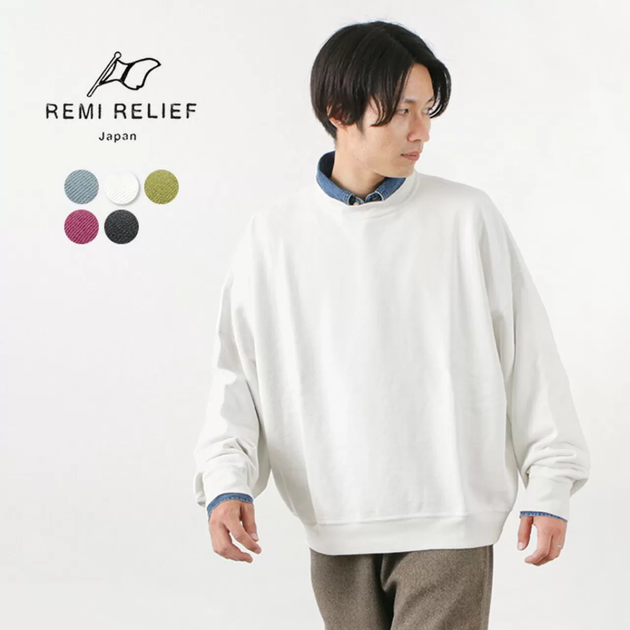 REMI RELIEF Long Sleeves>Sp Lined Big Size Crew