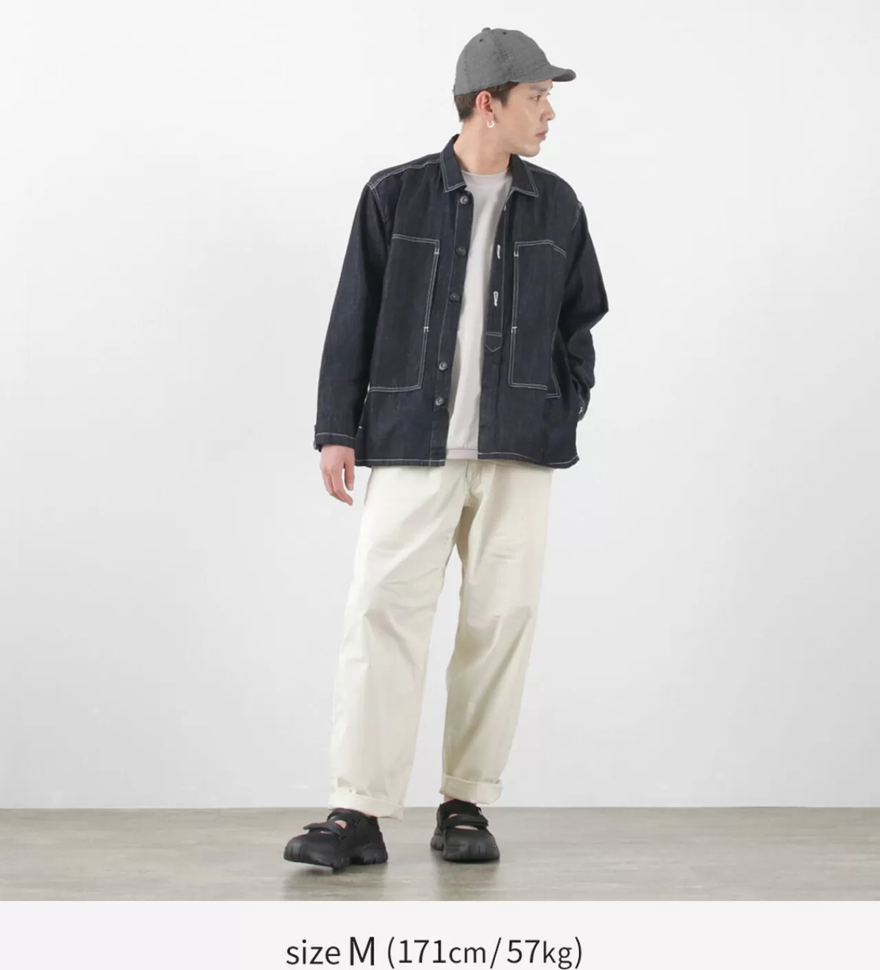 JAPAN BLUE JEANS Jackets>Special Order Cotton Linen Denim Faux Army Pullover Jacket Indigo