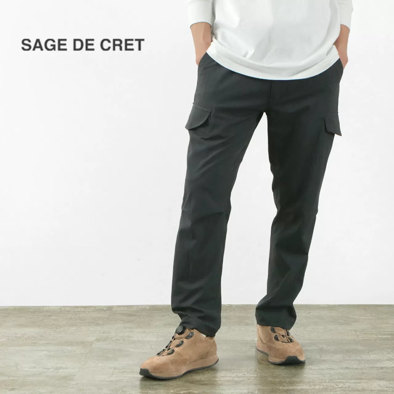 SAGE DE CRET Trousers>Special Order Jet Cargo/Tr Twill Stretch Charcoal