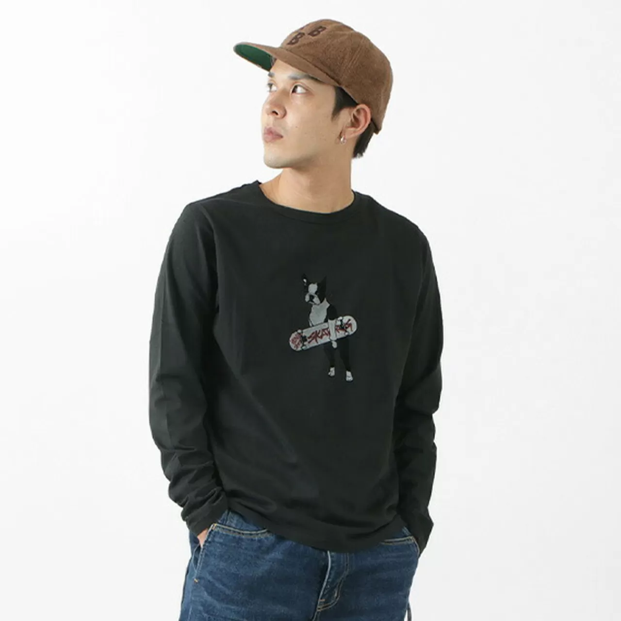 REMI RELIEF Long Sleeves>Special Order Lw Processed Print Long Sleeve T-Shirt (Dog)