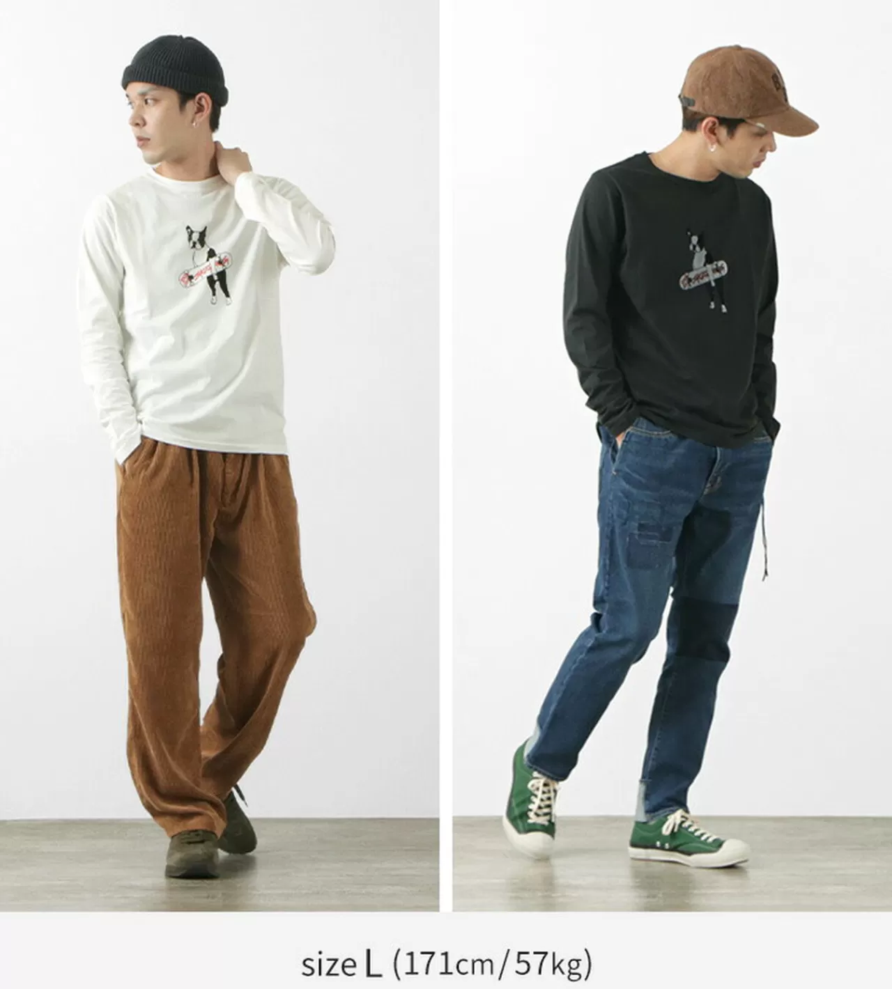 REMI RELIEF Long Sleeves>Special Order Lw Processed Print Long Sleeve T-Shirt (Dog)