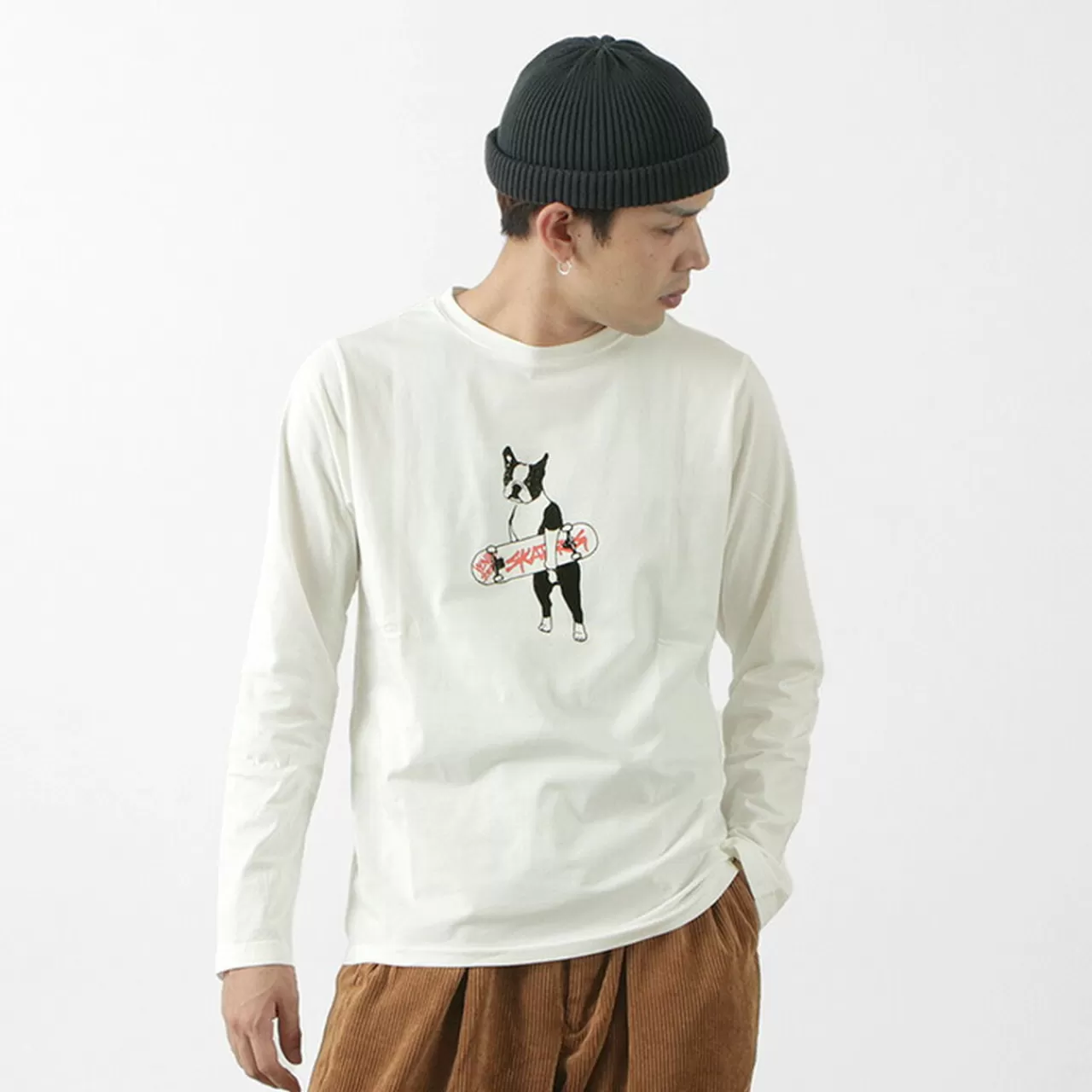 REMI RELIEF Long Sleeves>Special Order Lw Processed Print Long Sleeve T-Shirt (Dog)