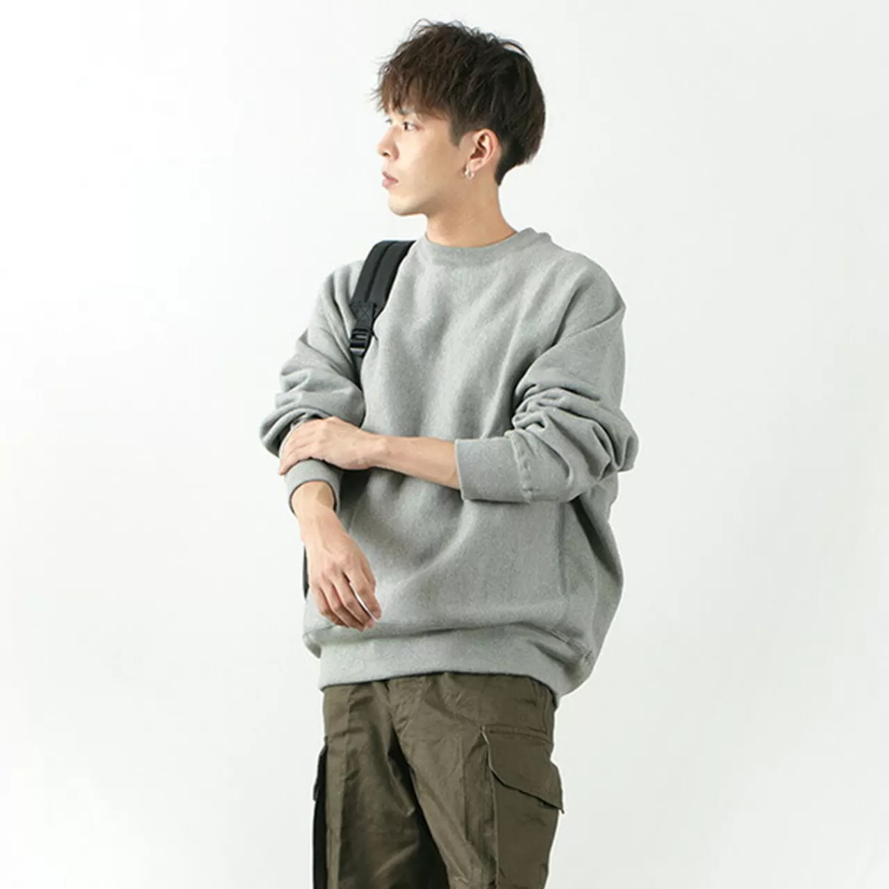MOC T Long Sleeves>Special Order Neon Script Heavy Fleece Crew Neck Pullover Greymelange_Neongreen