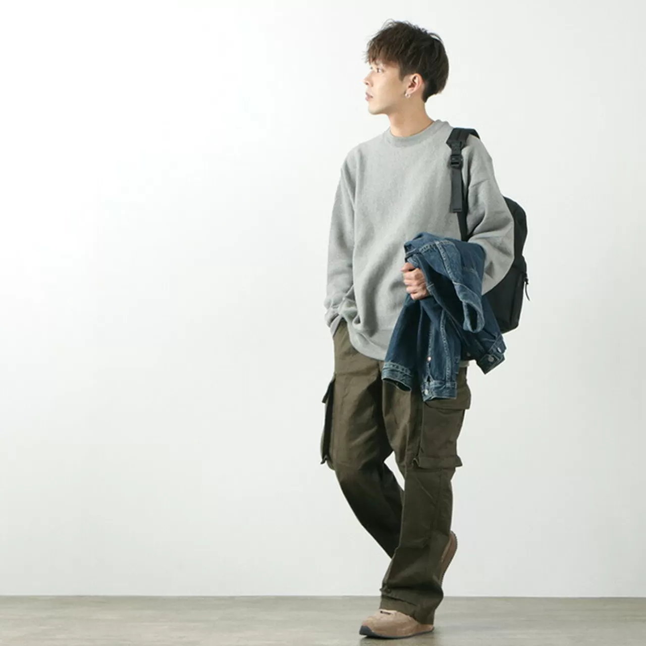 MOC T Long Sleeves>Special Order Neon Script Heavy Fleece Crew Neck Pullover Greymelange_Neongreen