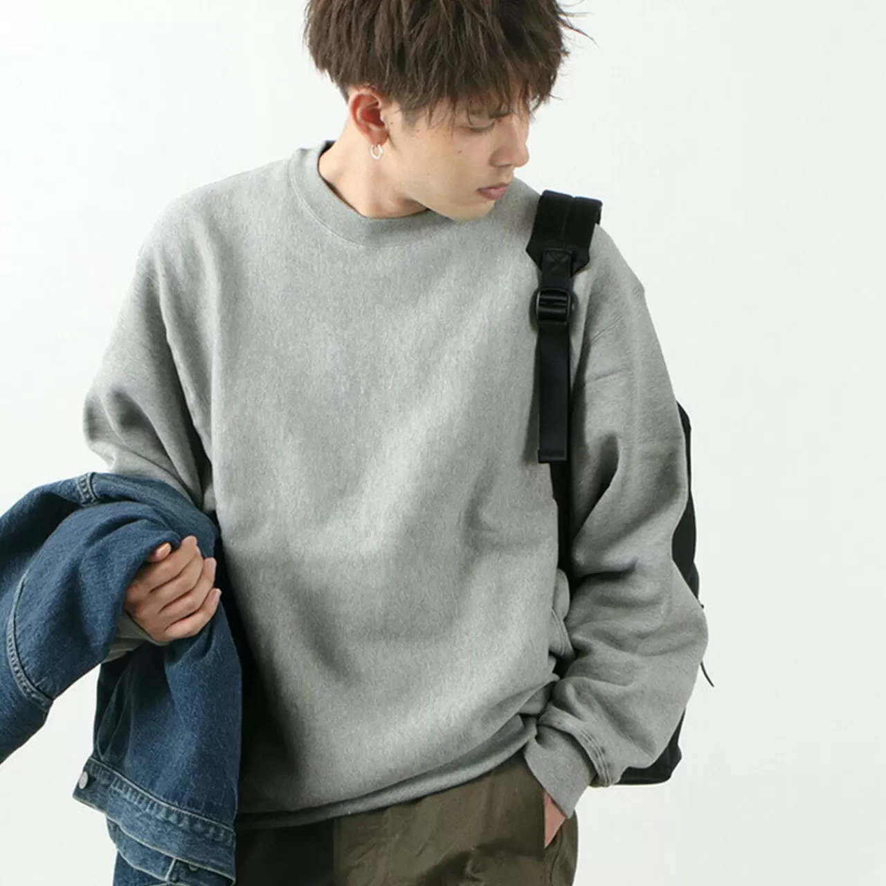 MOC T Long Sleeves>Special Order Neon Script Heavy Fleece Crew Neck Pullover Greymelange_Neongreen