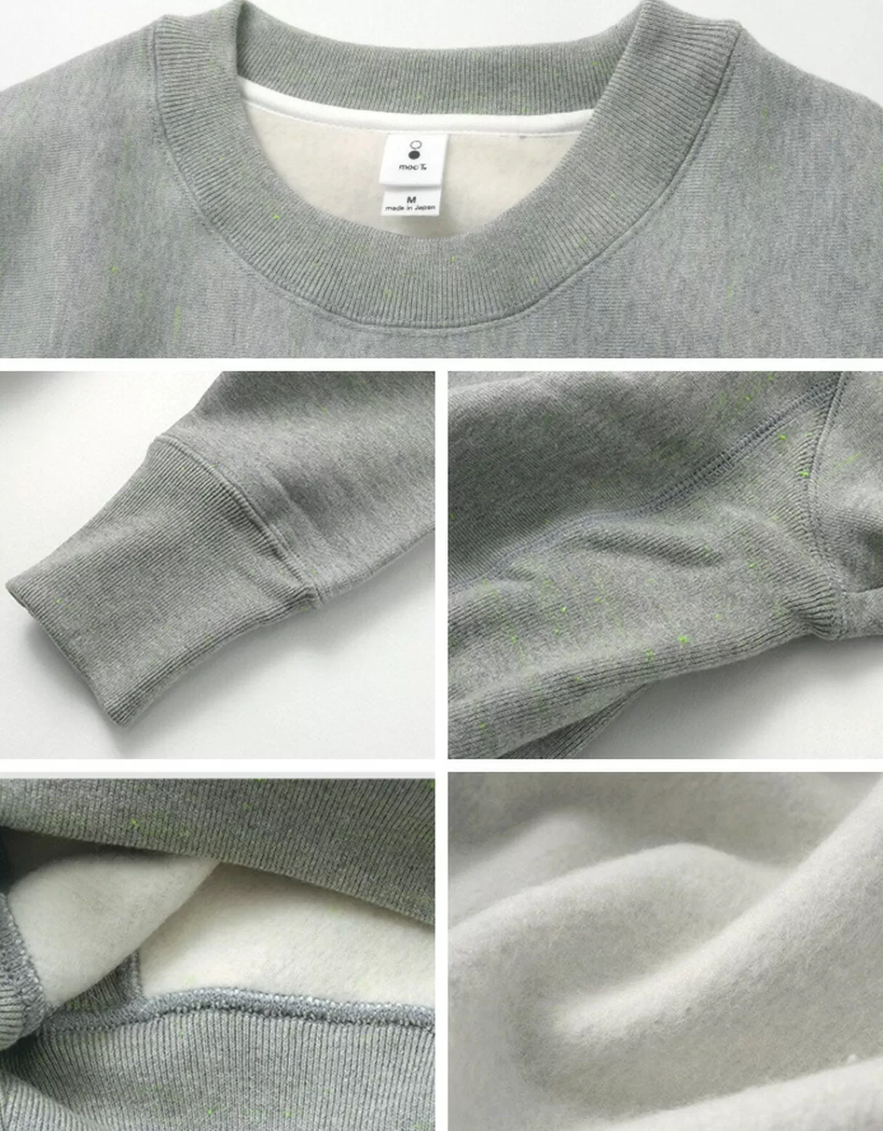 MOC T Long Sleeves>Special Order Neon Script Heavy Fleece Crew Neck Pullover Greymelange_Neongreen
