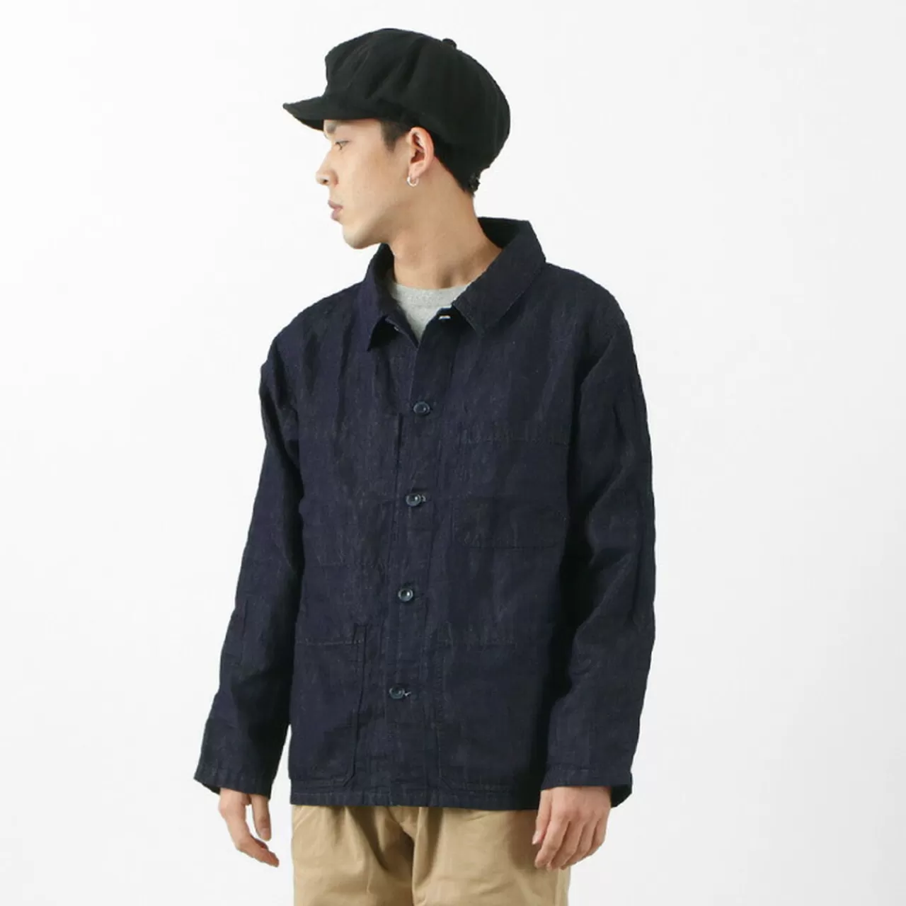 JAPAN BLUE JEANS Jackets>Special Order Rjb7070 Summer French Coverall Jacket Cotton Linen Denim Indigo