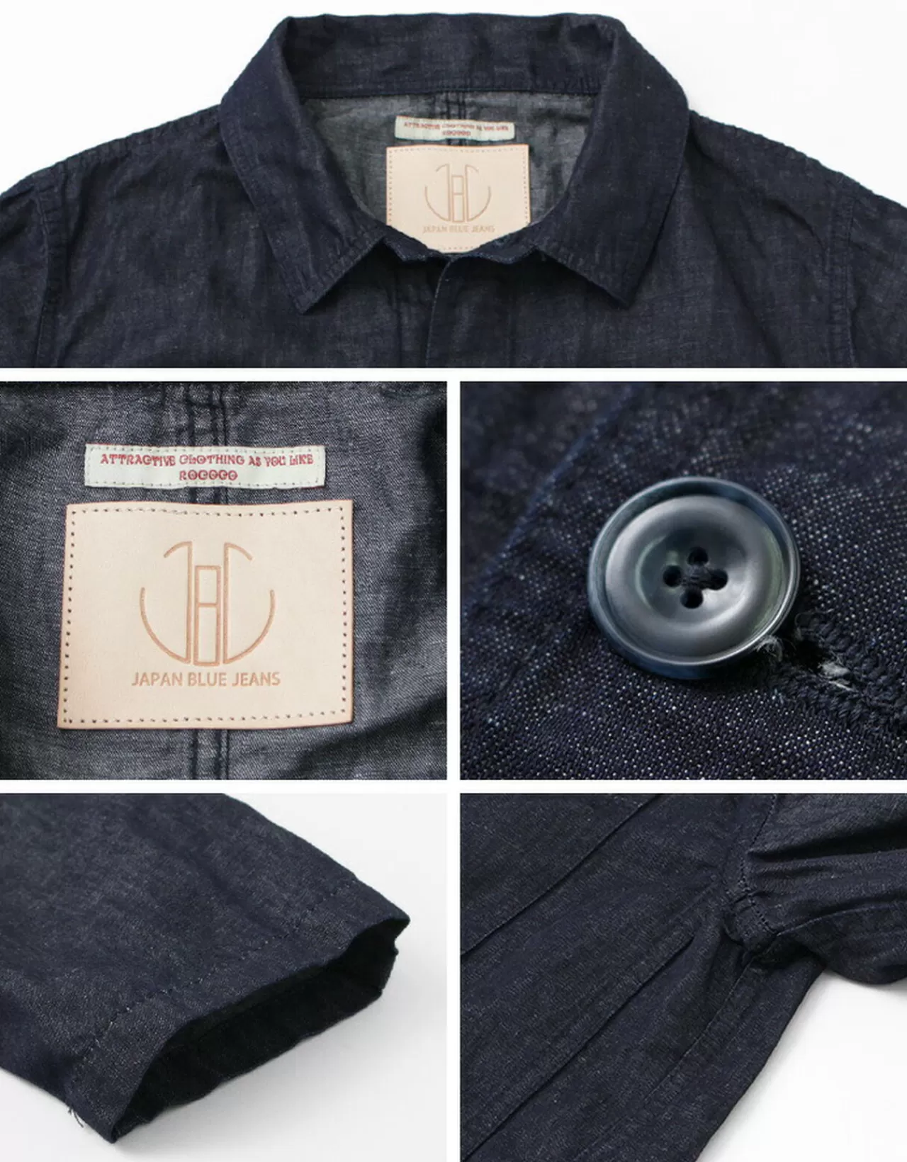 JAPAN BLUE JEANS Jackets>Special Order Rjb7070 Summer French Coverall Jacket Cotton Linen Denim Indigo