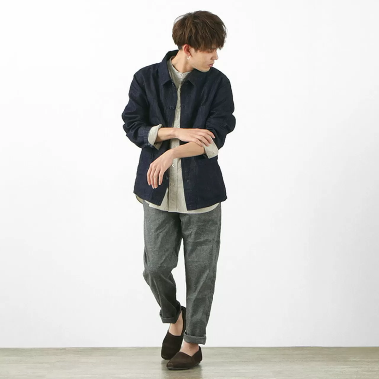 JAPAN BLUE JEANS Jackets>Special Order Rjb7070 Summer French Coverall Jacket Cotton Linen Denim Indigo