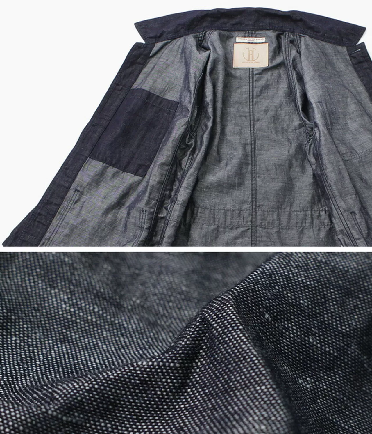 JAPAN BLUE JEANS Jackets>Special Order Rjb7070 Summer French Coverall Jacket Cotton Linen Denim Indigo