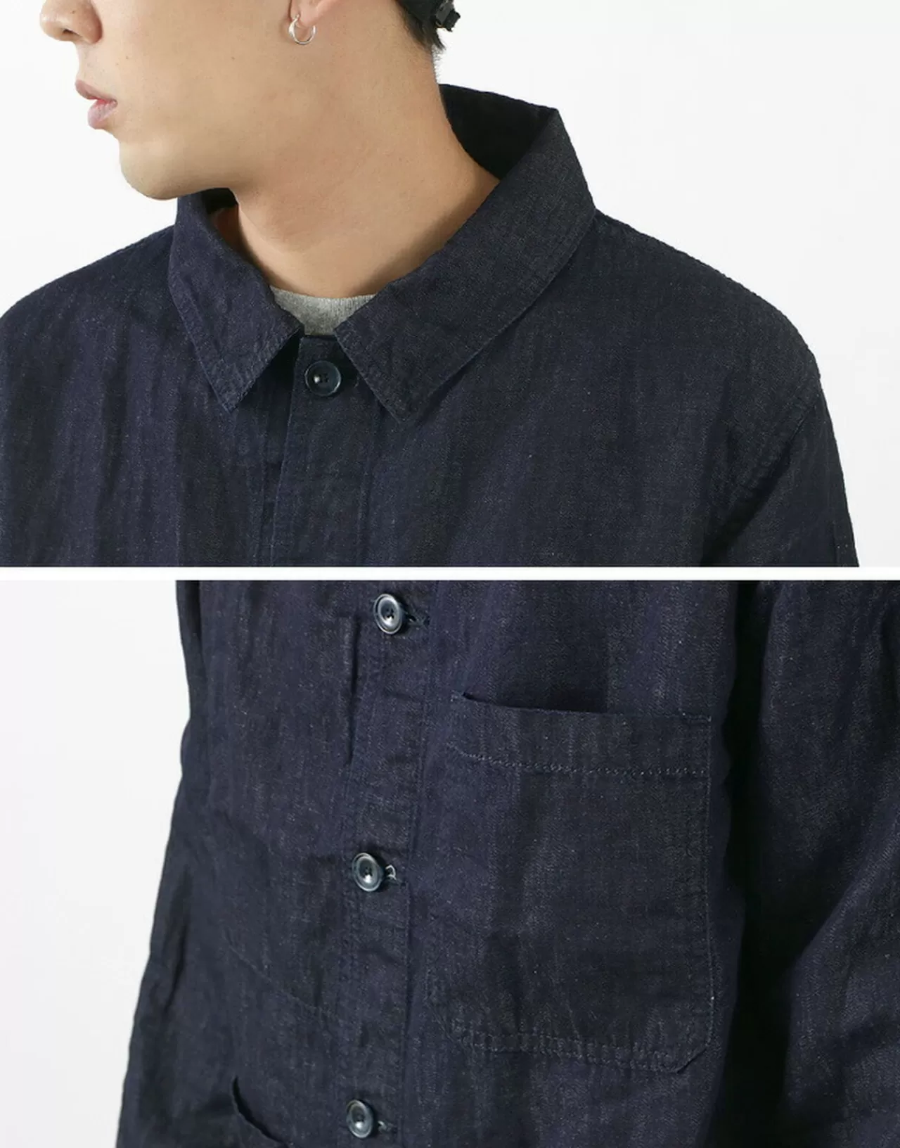 JAPAN BLUE JEANS Jackets>Special Order Rjb7070 Summer French Coverall Jacket Cotton Linen Denim Indigo