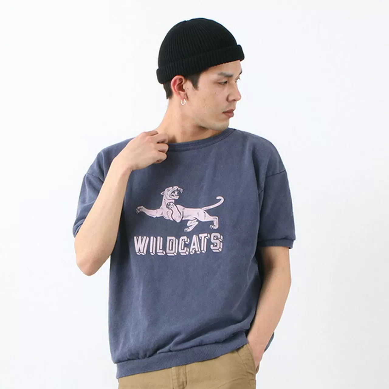 MIXTA Short Sleeves>Special Order Vintage Short Sleeve Printed Sweatshirt (Wildcats) Nightocean