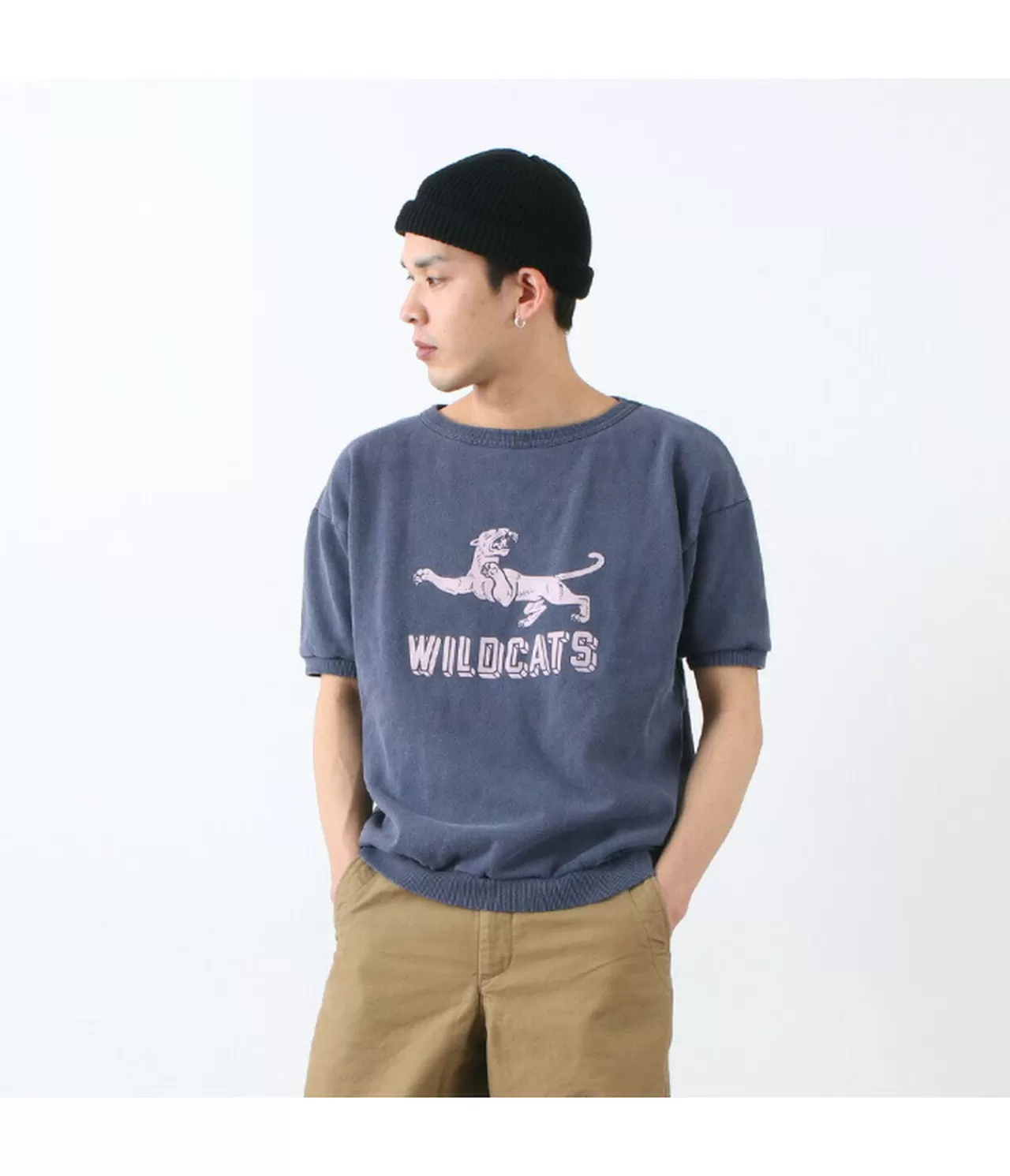 MIXTA Short Sleeves>Special Order Vintage Short Sleeve Printed Sweatshirt (Wildcats) Nightocean