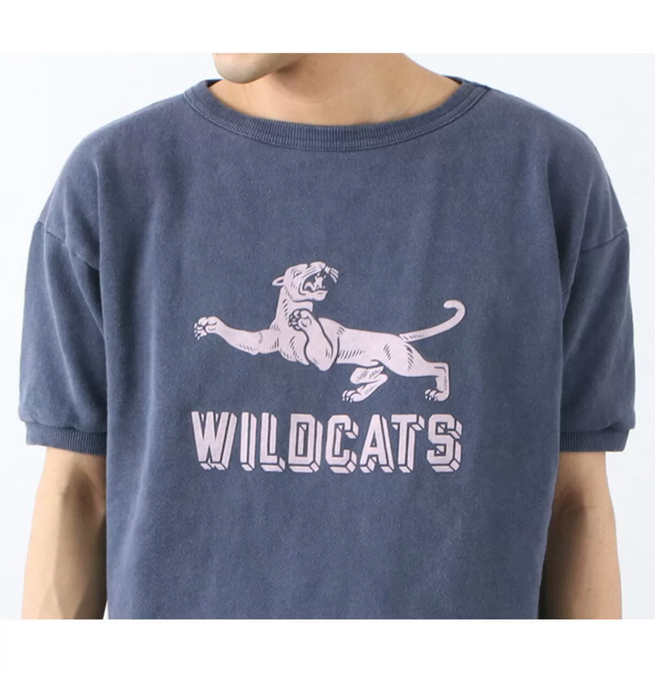 MIXTA Short Sleeves>Special Order Vintage Short Sleeve Printed Sweatshirt (Wildcats) Nightocean