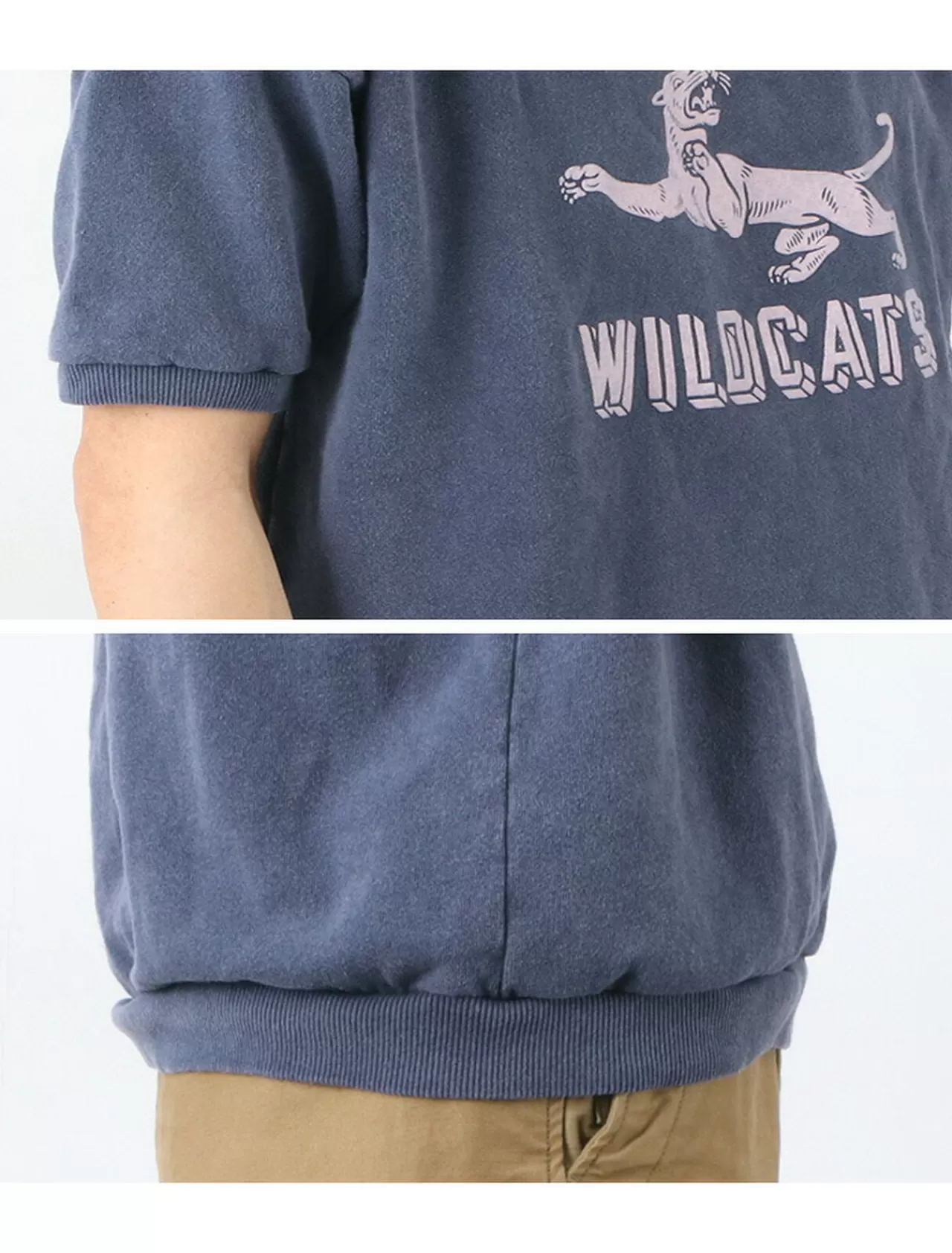 MIXTA Short Sleeves>Special Order Vintage Short Sleeve Printed Sweatshirt (Wildcats) Nightocean