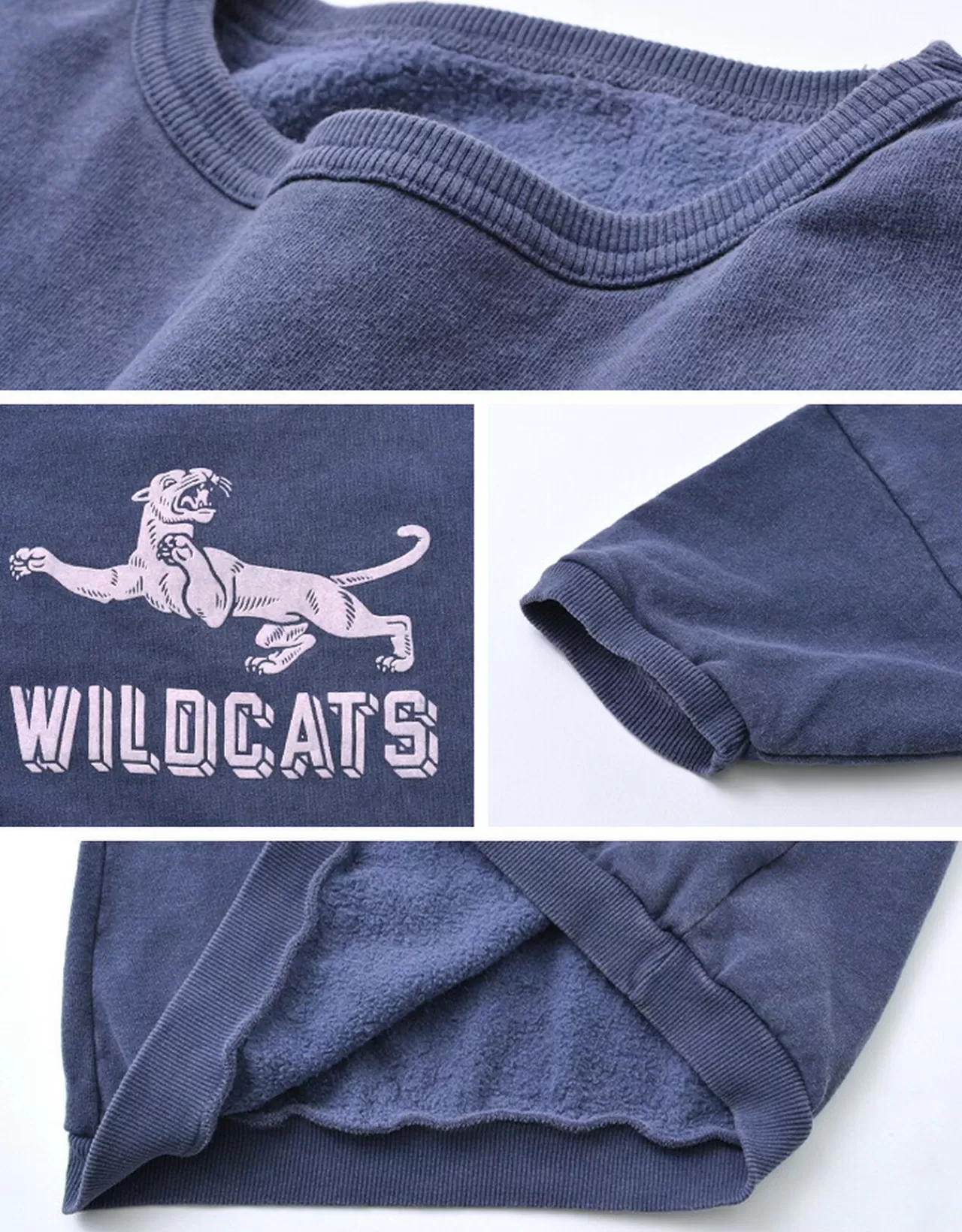 MIXTA Short Sleeves>Special Order Vintage Short Sleeve Printed Sweatshirt (Wildcats) Nightocean