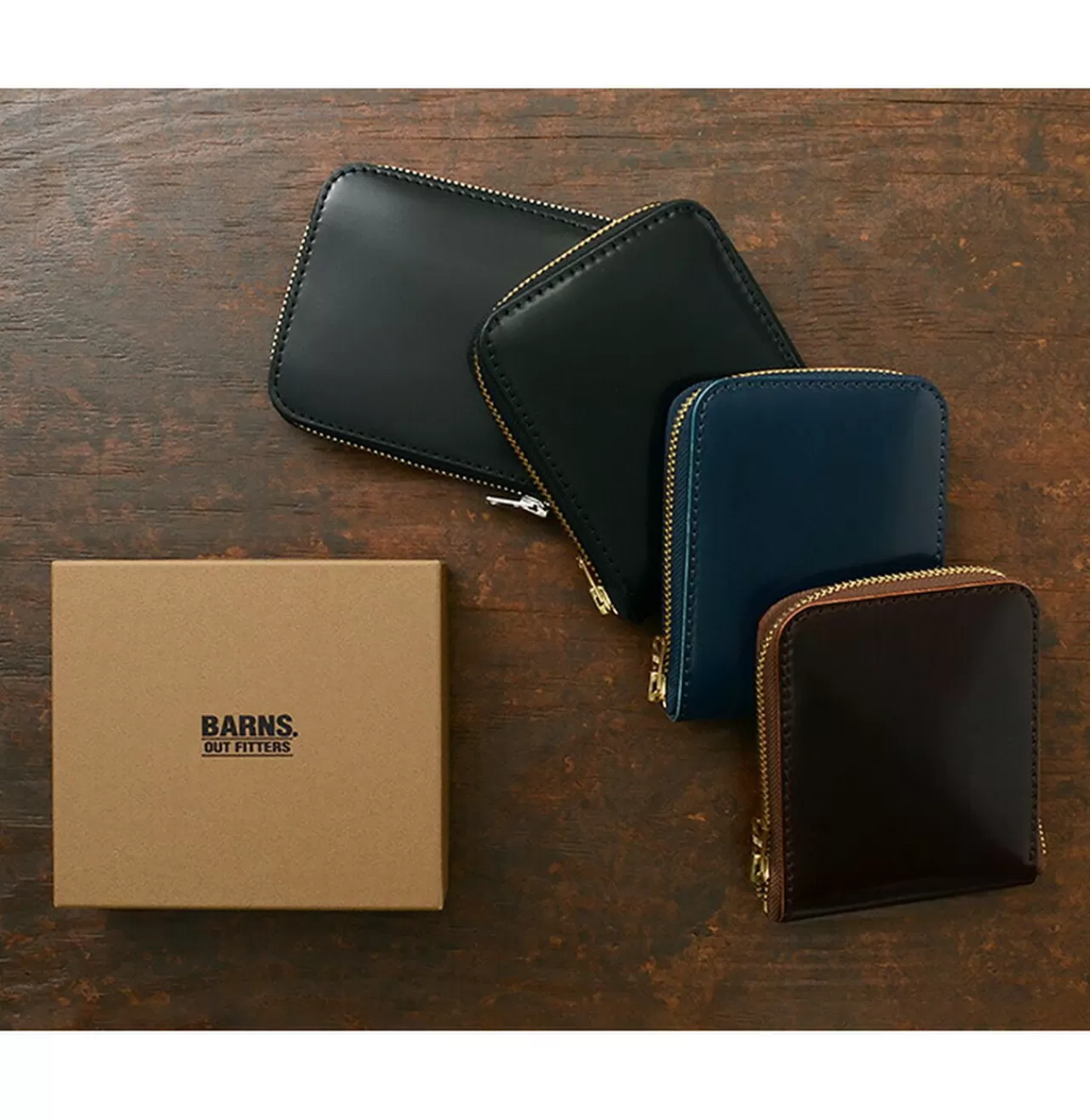 BARNS Wallets>Special Ordered Color Cordovan Round Zipper Wallet