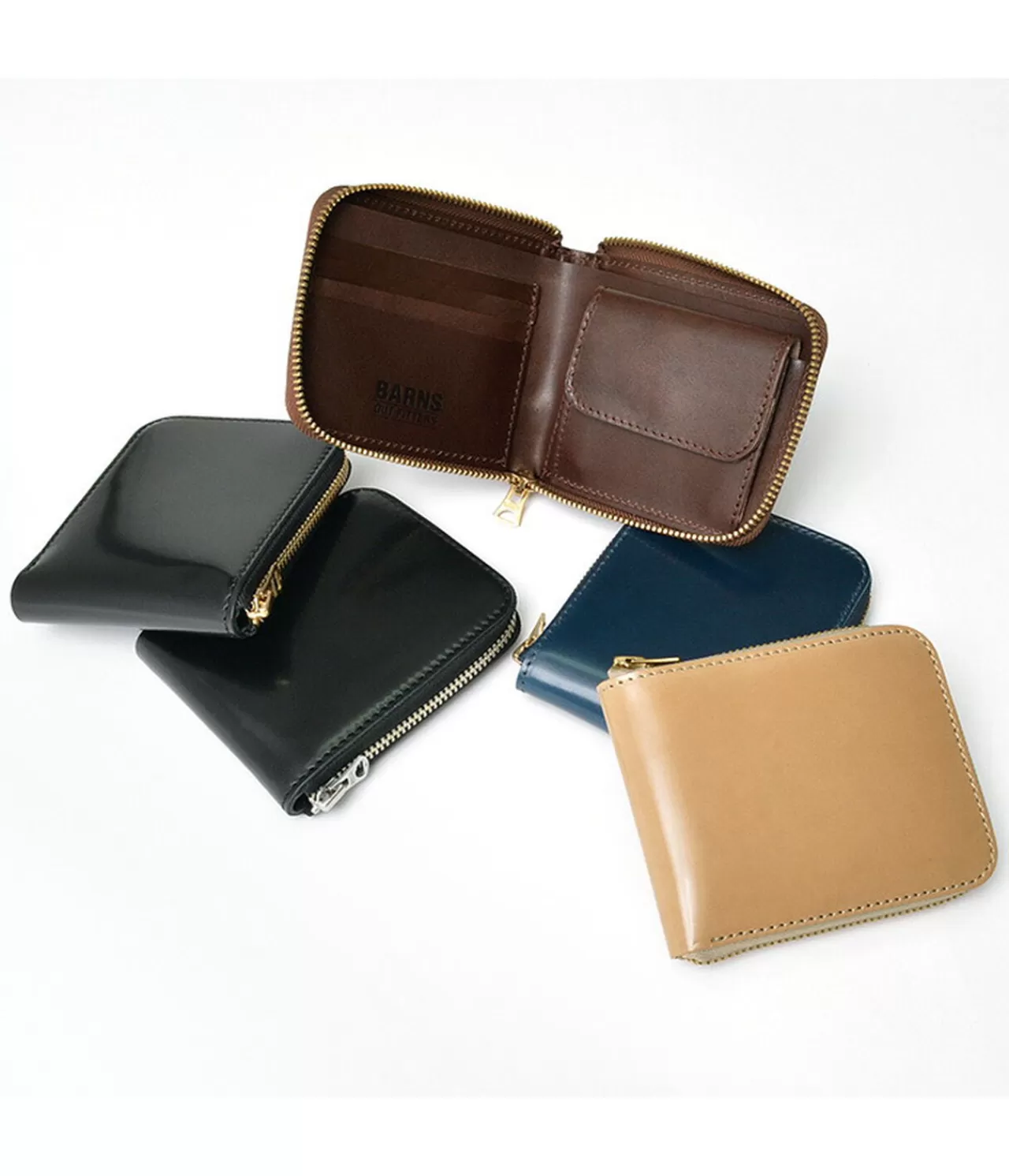 BARNS Wallets>Special Ordered Color Cordovan Round Zipper Wallet