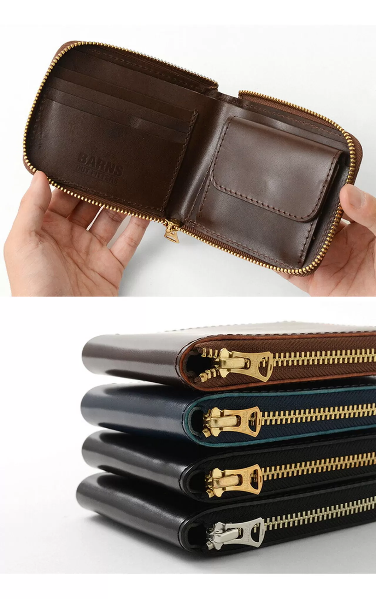 BARNS Wallets>Special Ordered Color Cordovan Round Zipper Wallet