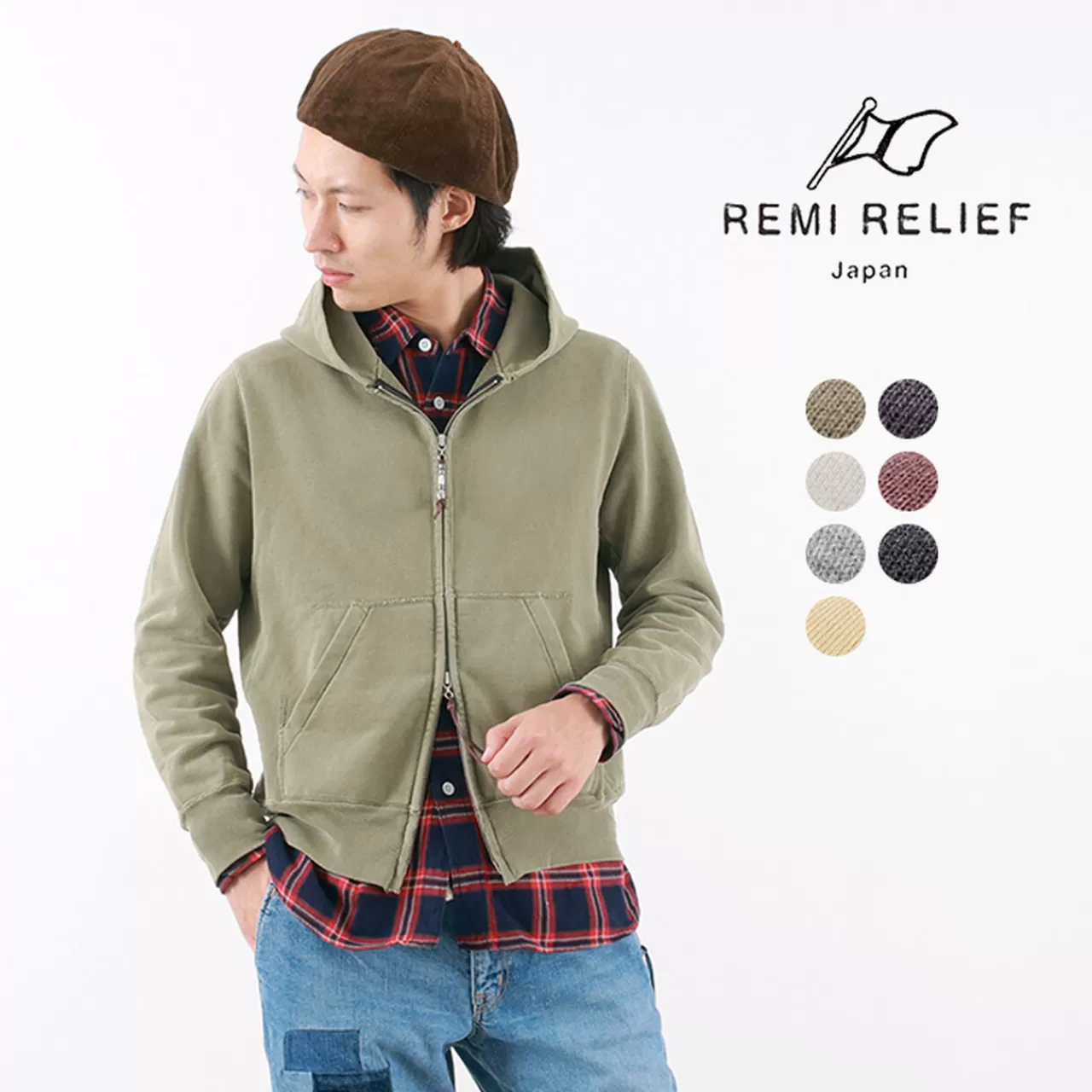 REMI RELIEF Long Sleeves>Special Remake Lined Zip Hoodie