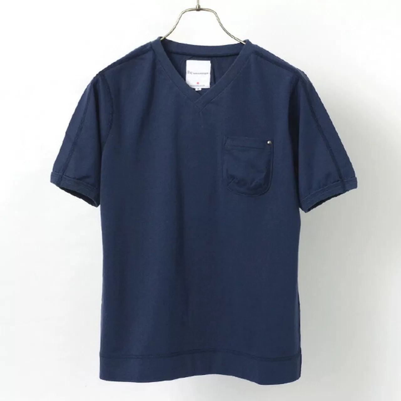 RE MADE IN TOKYO JAPAN Short Sleeves>Split Raglan Pocket V-Neck T-Shirt