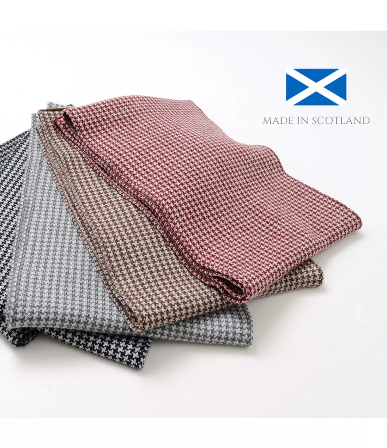 GILBERT WILSON OF HA Muffler>Staggered Check Merino Wool Snood