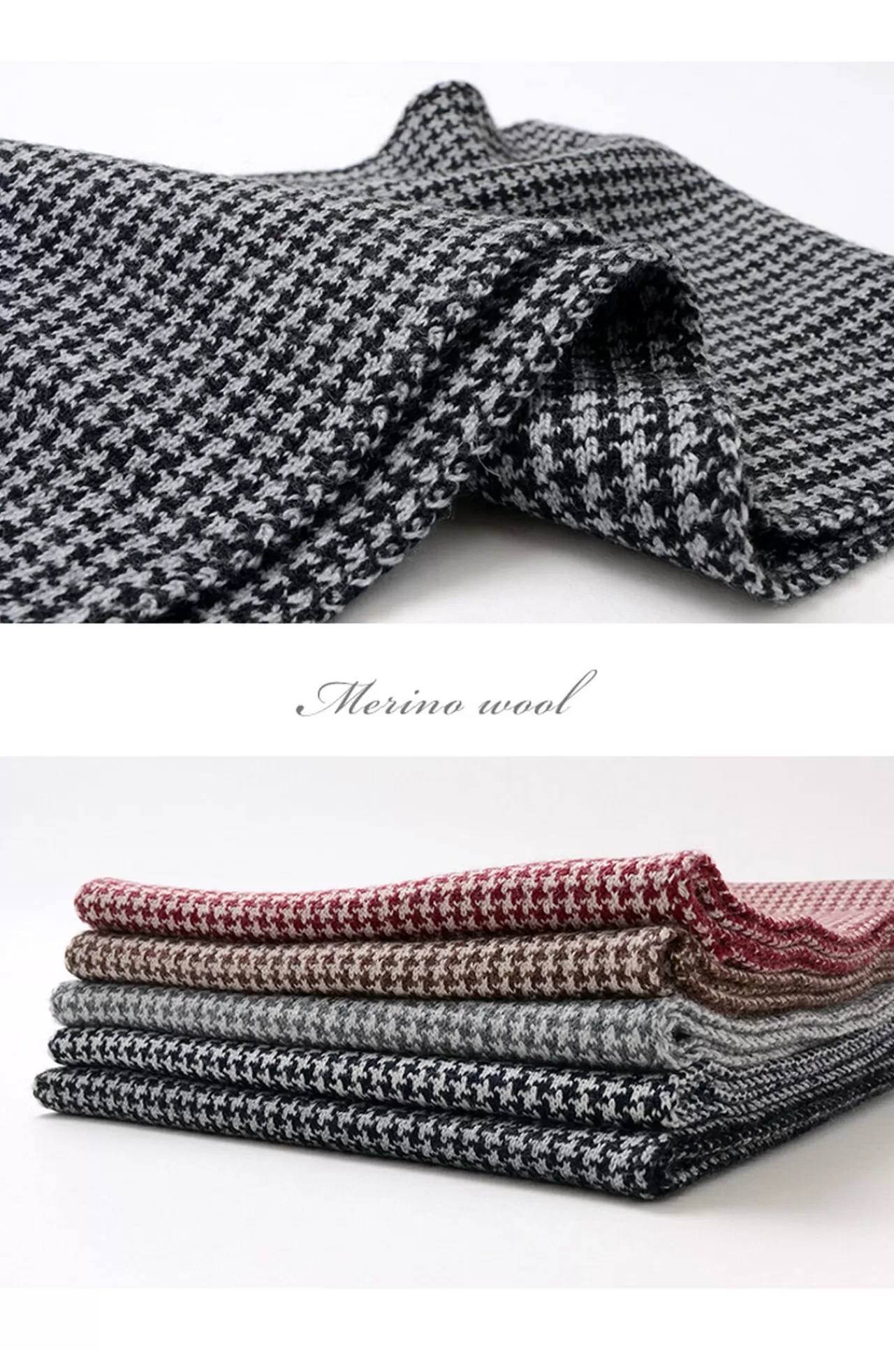 GILBERT WILSON OF HA Muffler>Staggered Check Merino Wool Snood