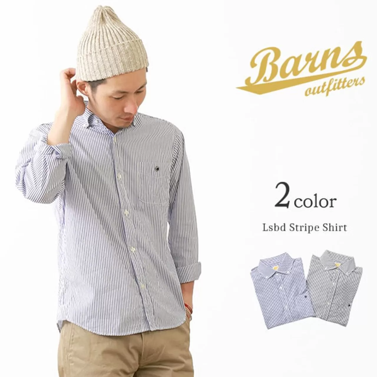 BARNS Long Sleeves>Striped Bd Shirt Typewriter