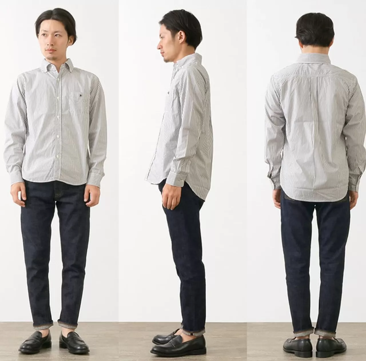 BARNS Long Sleeves>Striped Bd Shirt Typewriter