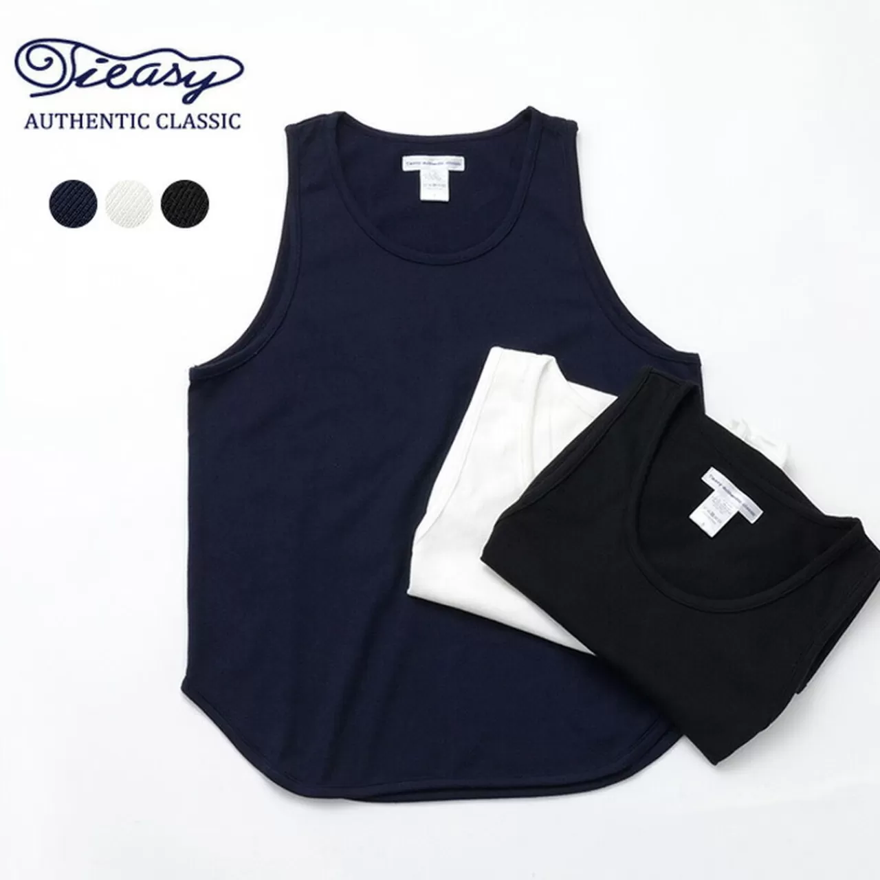 TIEASY Sleeveless>Summer Knit Round Tank Top