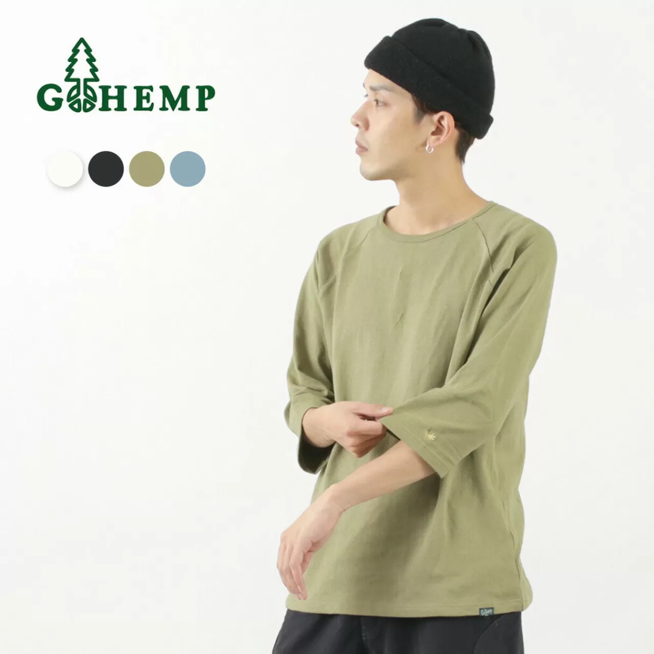 GOHEMP 3/4 Sleeves>Sunblend Warmer Baseball Sleeve Crew T-Shirt