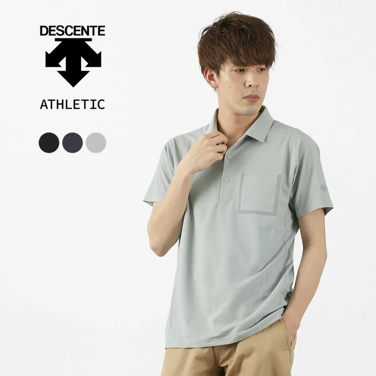 DESCENTE ATHLETIC Polo Shirt>Sunscreen H/S Polo