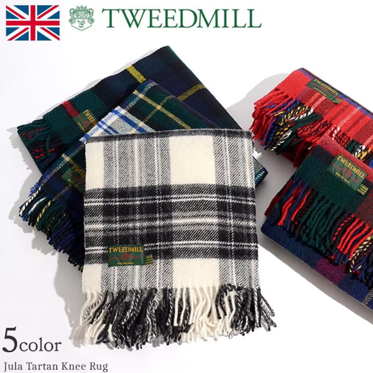 TWEED MILL Muffler>Tartan Check Wool Knee Rug