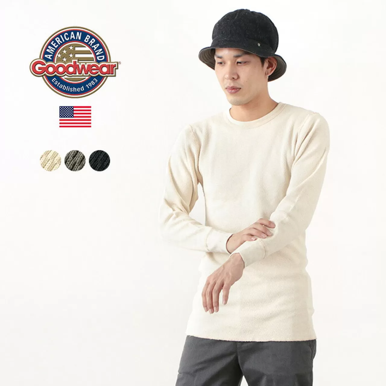 GOODWEAR Long Sleeves>Thermal Crew Neck T-Shirt Long Sleeve