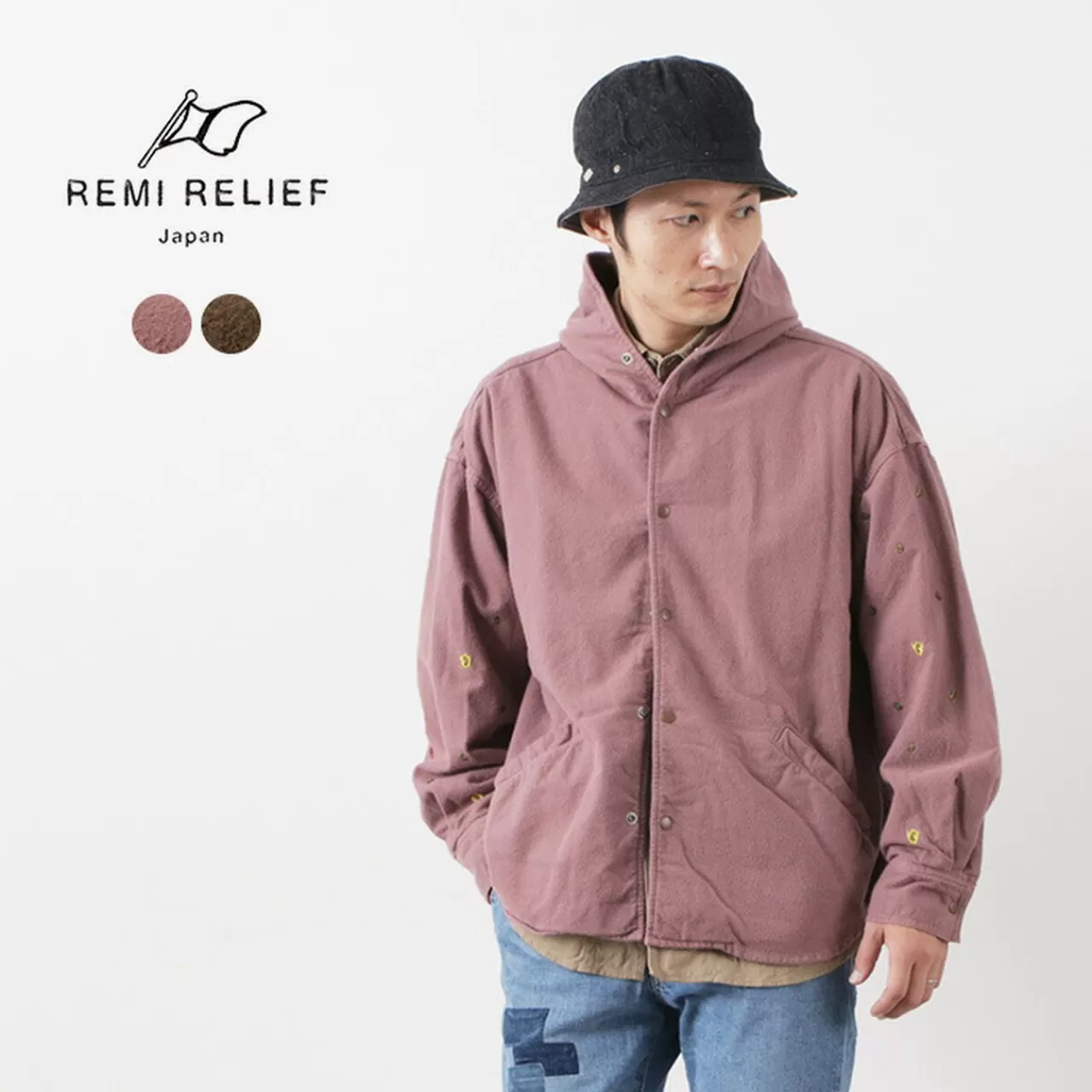 REMI RELIEF Jackets>Thick Cotton Nell Paisley Wide Cpo