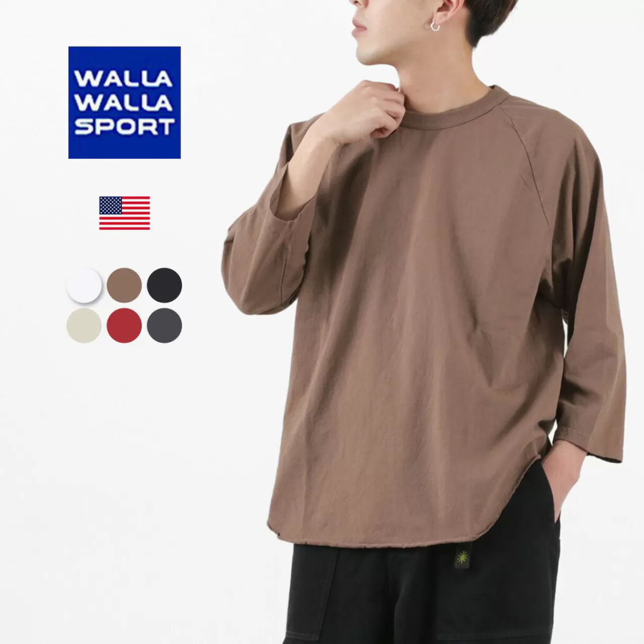 WALLA WALLA SPORT 3/4 Sleeves>Three Quarter Sleeves Baseball T-Shirt Solid