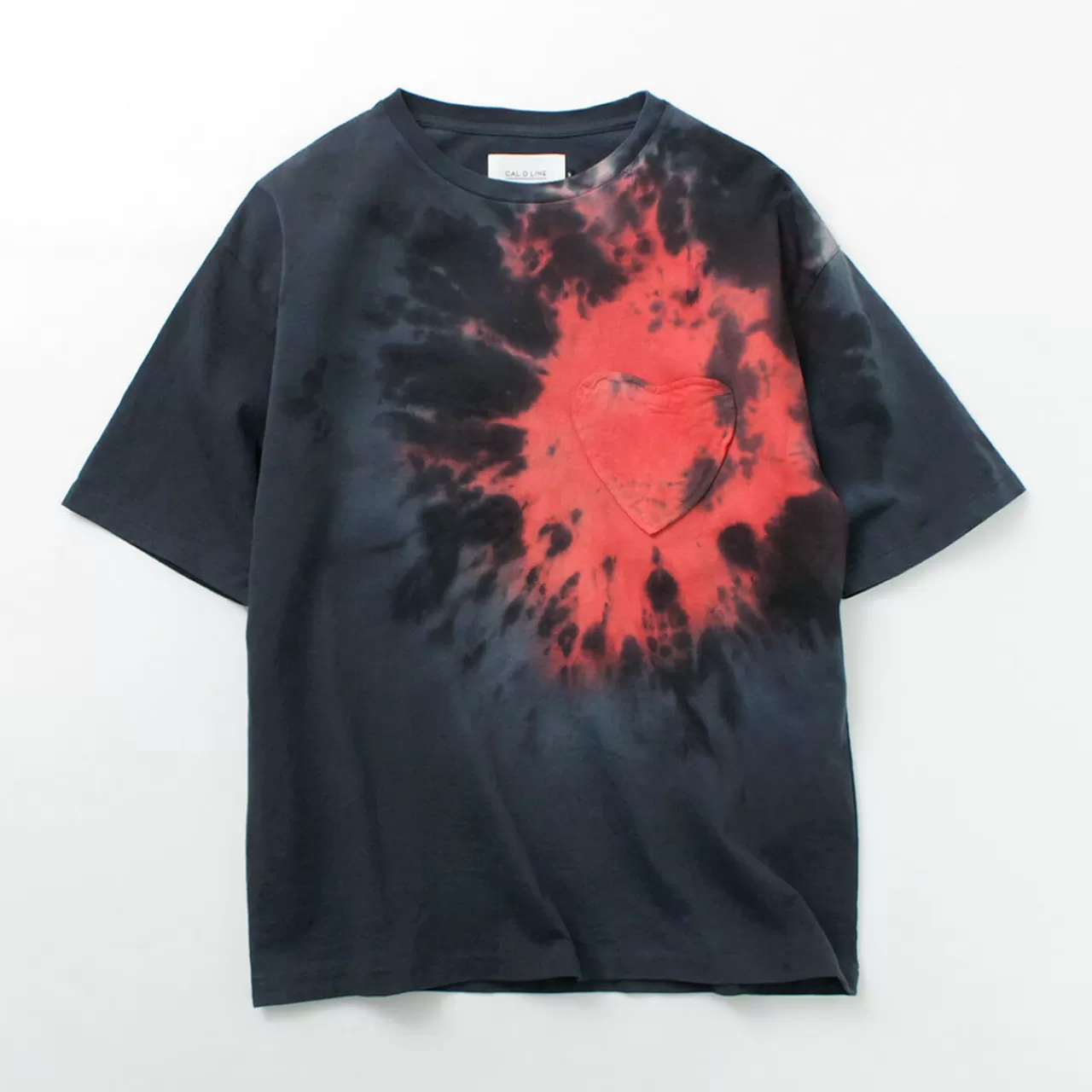 CAL O LINE Short Sleeves>Tie Dye Heart Pocket Short Sleeve T-Shirt Tiedyea