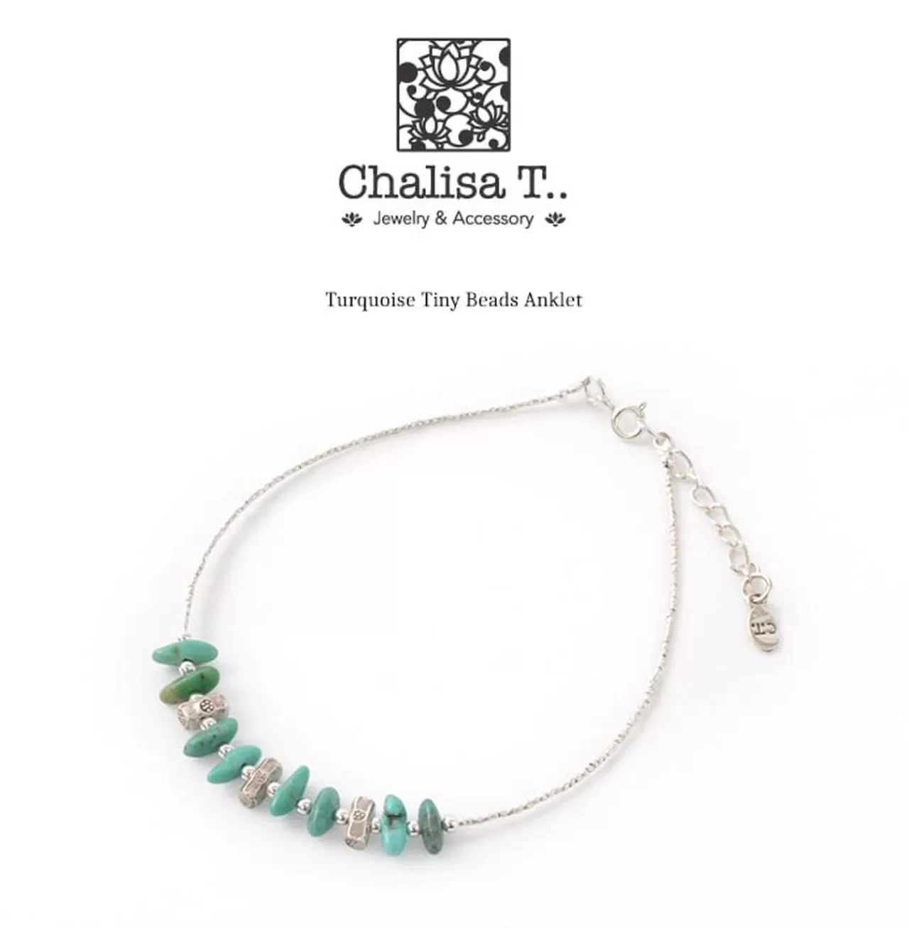 CHALISA T.. Anklets>Tiny Beads Anklet Turquoise