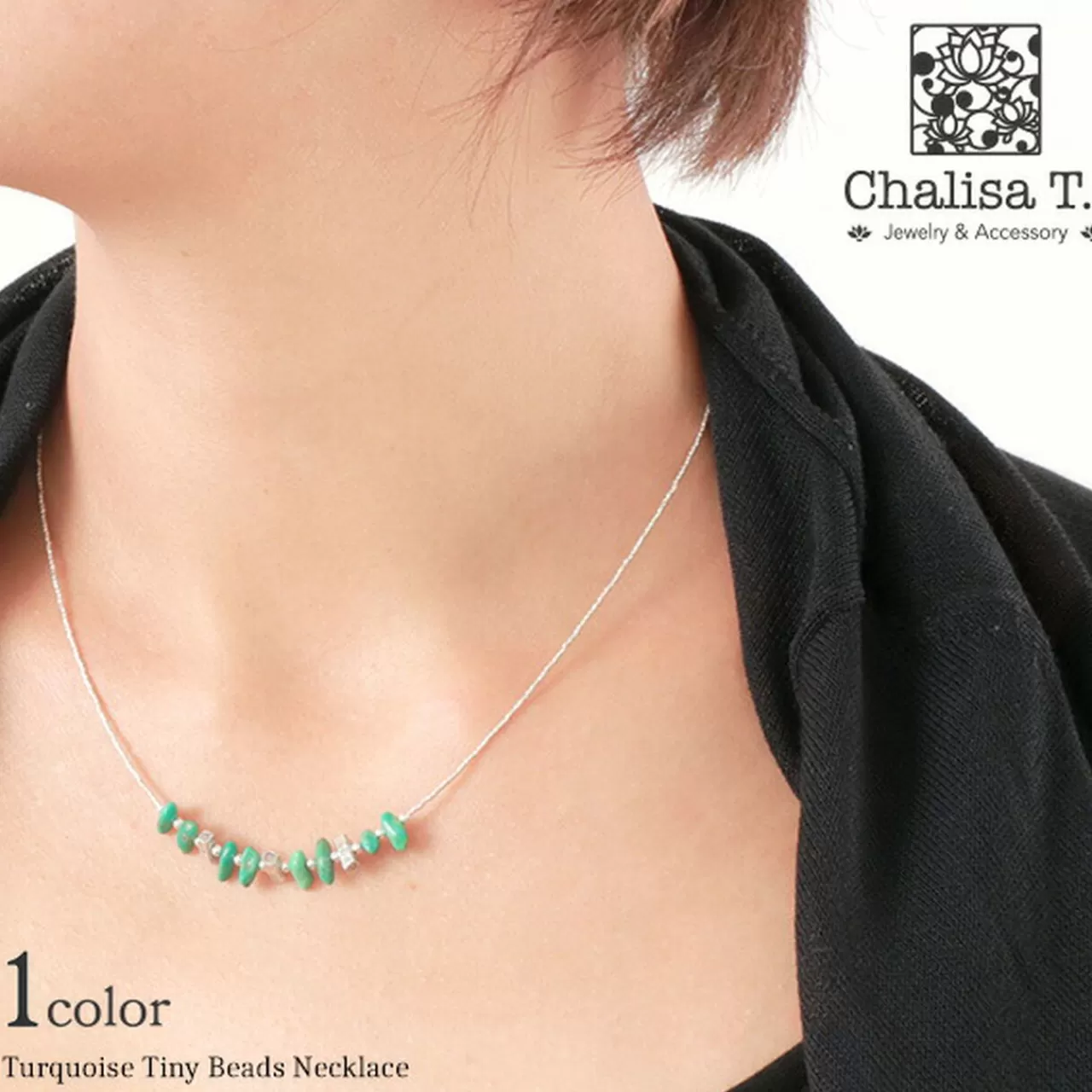 CHALISA T.. Necklaces>Tiny Beads Necklace Turquoise