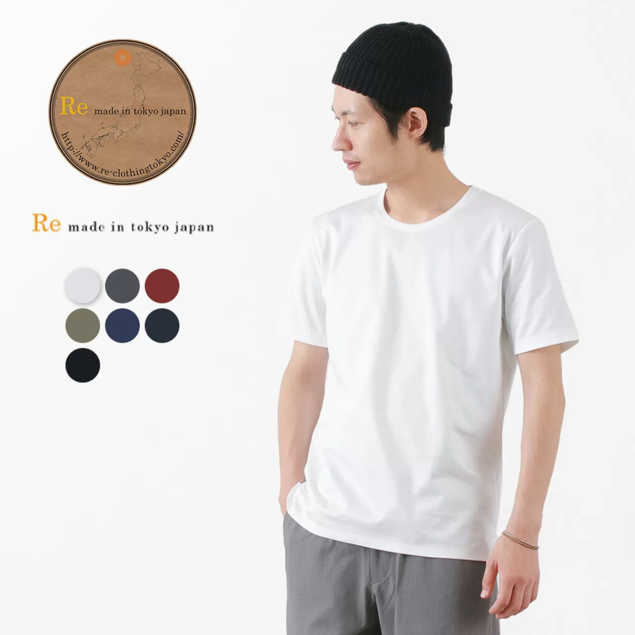 RE MADE IN TOKYO JAPAN Short Sleeves>Tokyo Made Dress T-Shirt Crew Neck