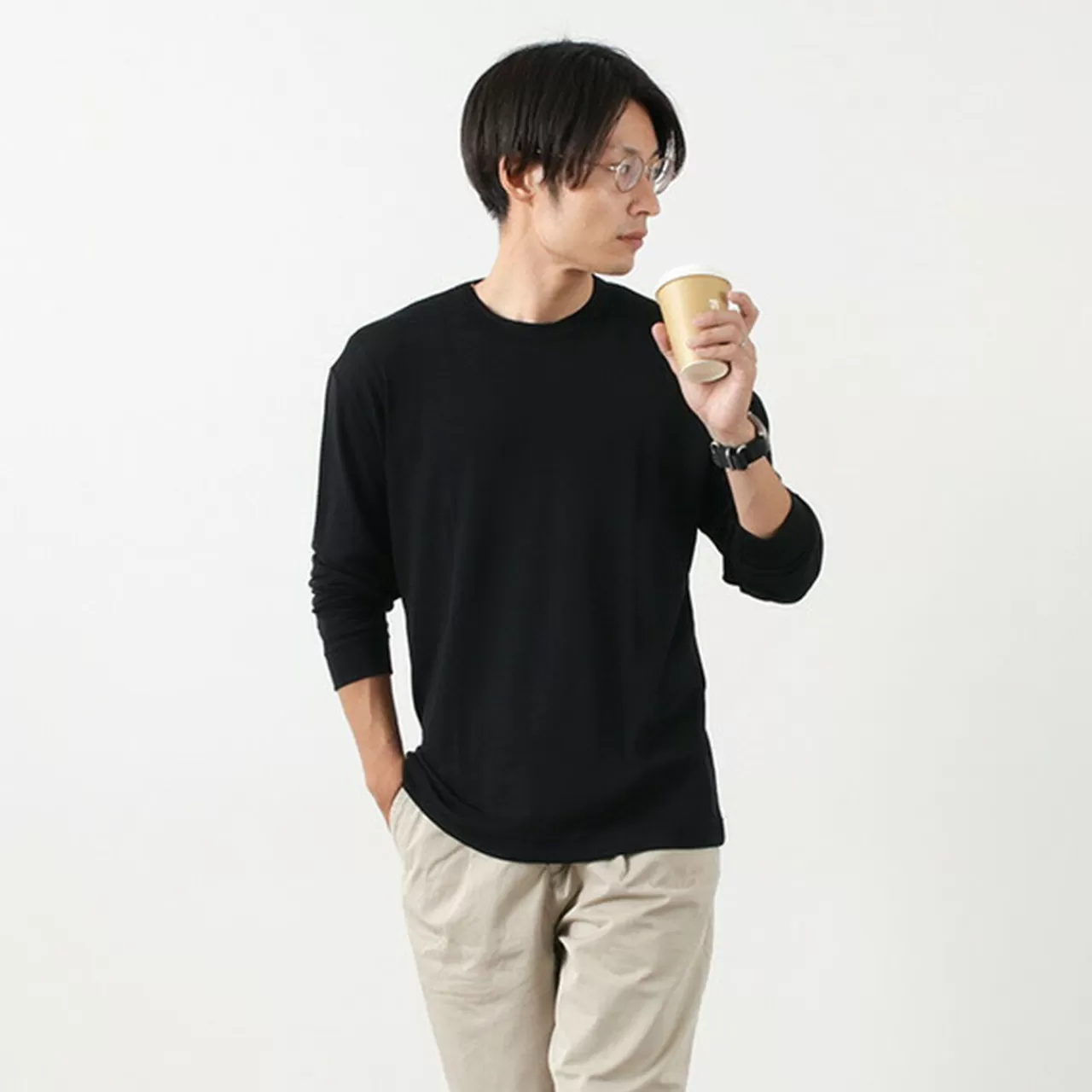 GICIPI Long Sleeves>Topo Wool Silk Long Sleeve Tee/Lana Seta Uno Per Uno