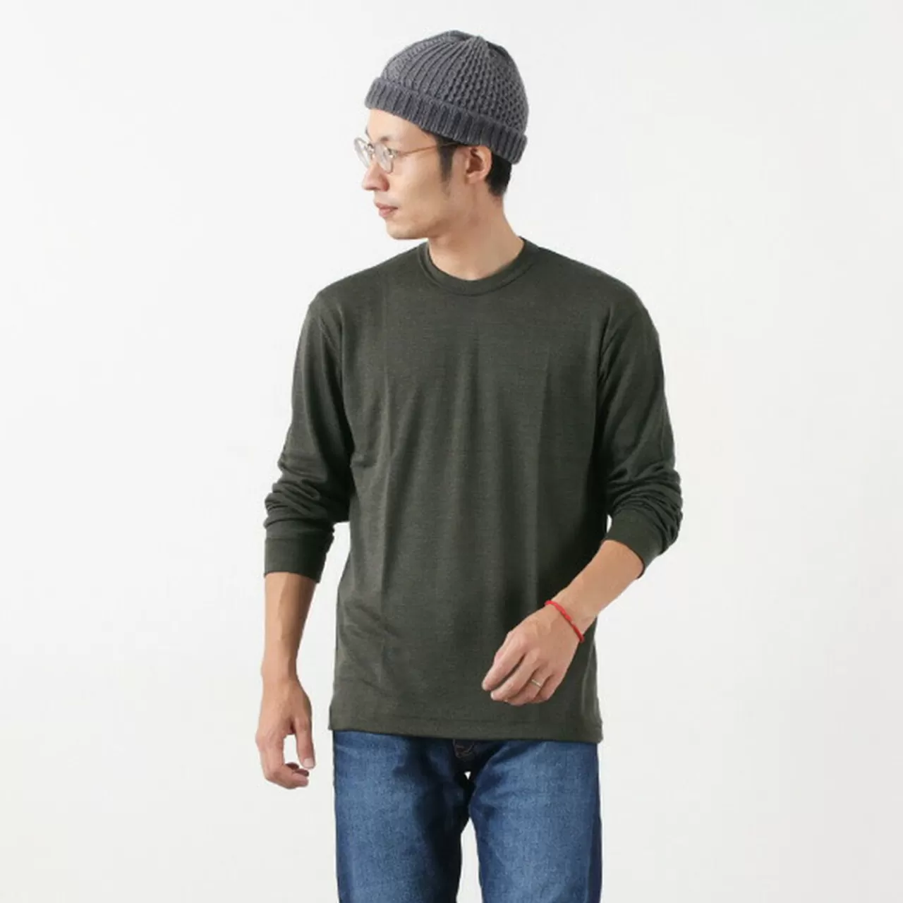 GICIPI Long Sleeves>Topo Wool Silk Long Sleeve Tee/Lana Seta Uno Per Uno