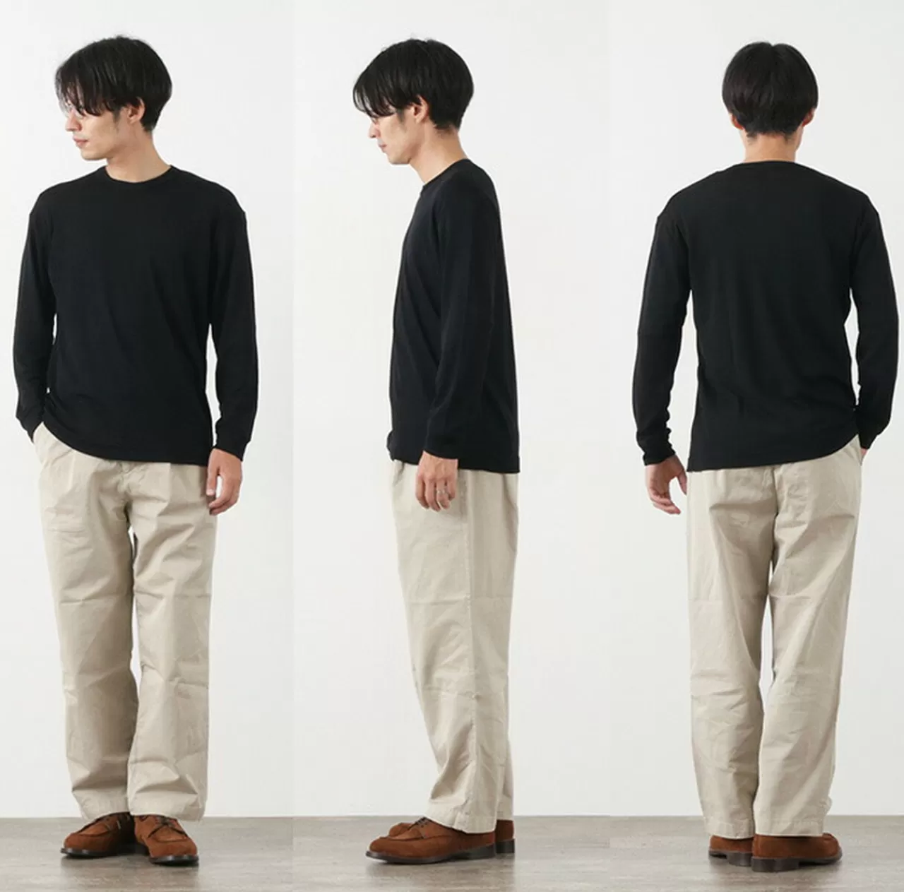 GICIPI Long Sleeves>Topo Wool Silk Long Sleeve Tee/Lana Seta Uno Per Uno
