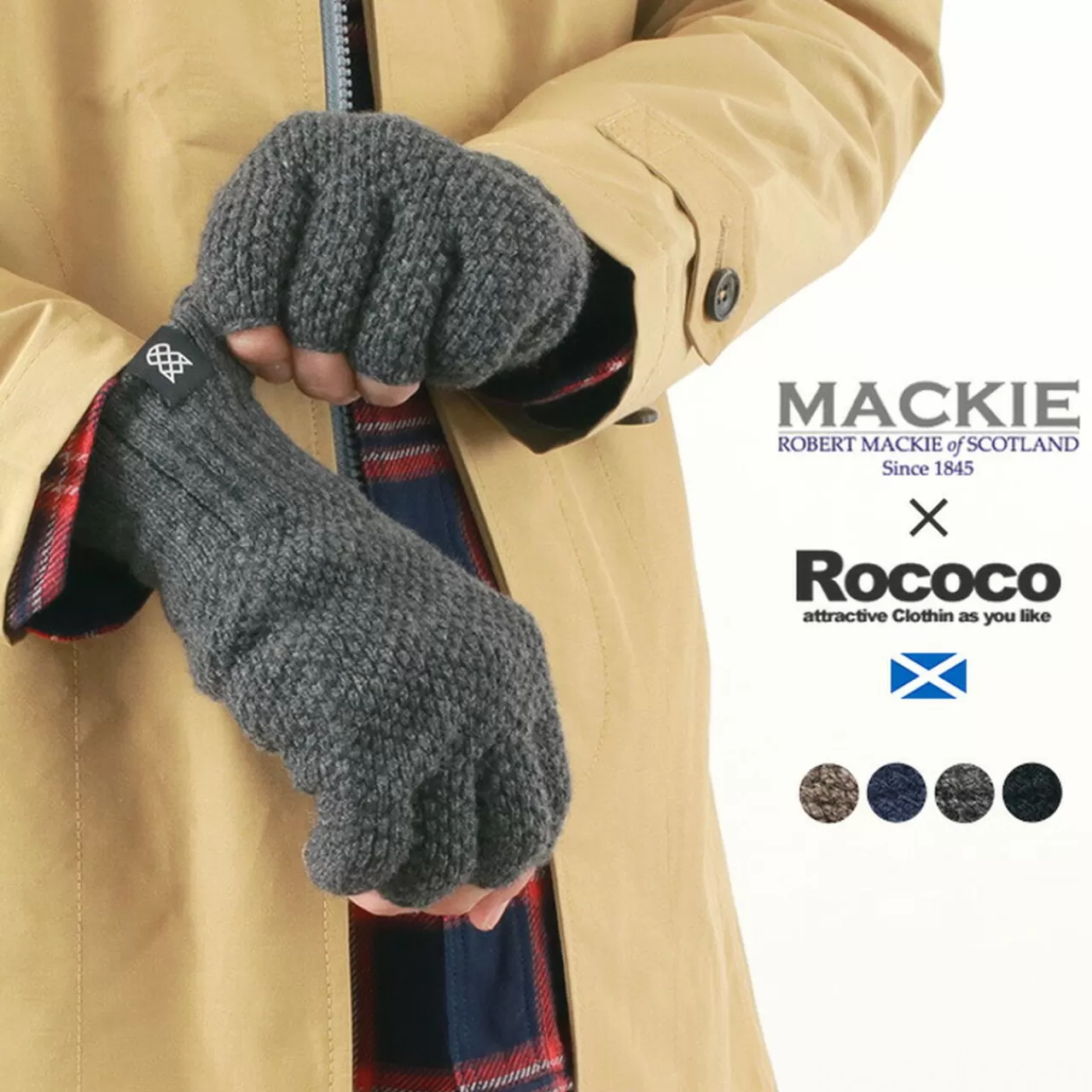 ROBERT MACKIE Gloves>Tuck Stitch Half-Finger Knitted Glove