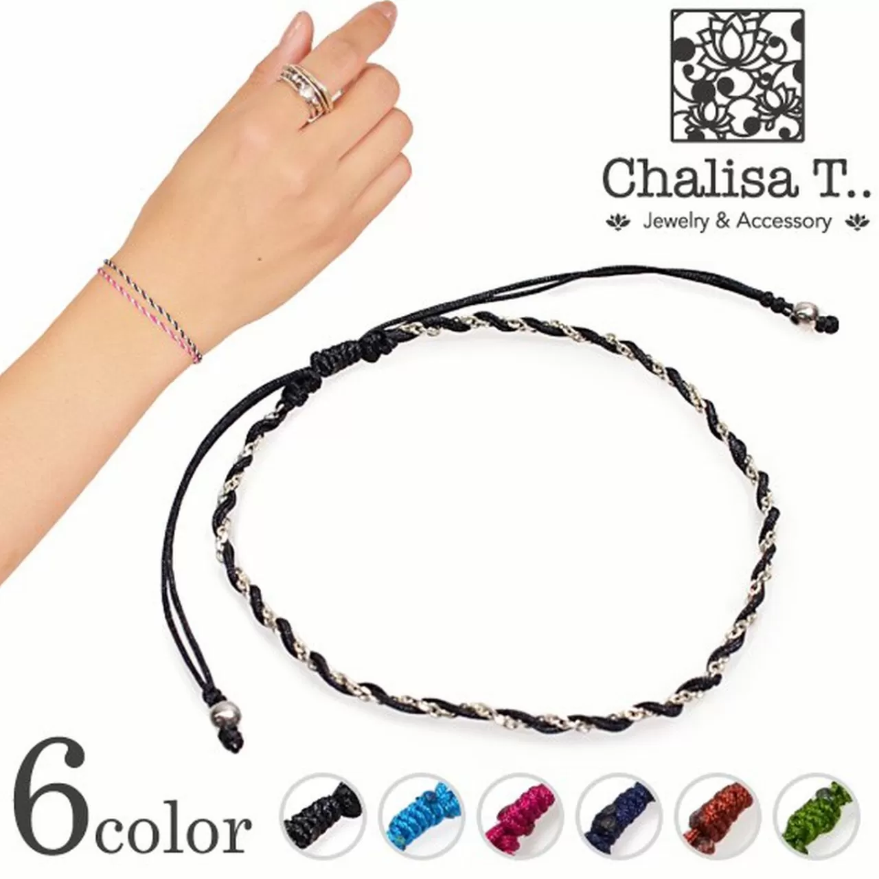 CHALISA T.. Bracelets>Twisted Chain Knotting Cord Bracelet