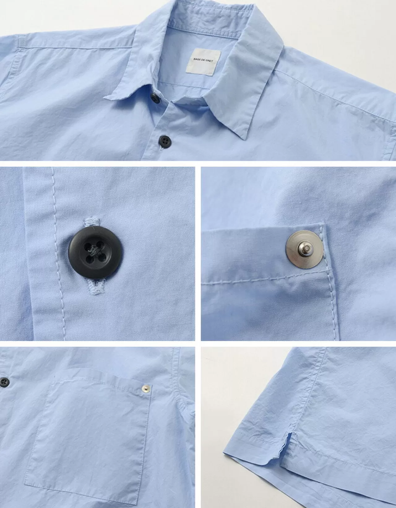 SAGE DE CRET Short Sleeves>Typewriter Ss Box Shirt