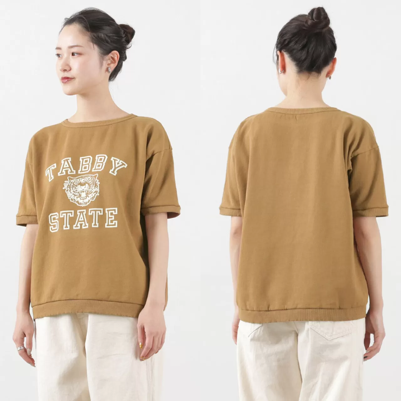 MIXTA Short Sleeves>Vintage Print Short Sleeve Sweatshirt