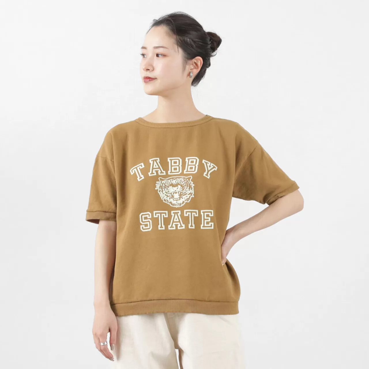 MIXTA Short Sleeves>Vintage Print Short Sleeve Sweatshirt